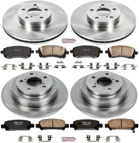 img 2 attached to 🚗 Power Stop KOE1122: Ultimate Front and Rear Replacement Brake Kit с ОЕ тормозных дисков и керамическими тормозными колодками.