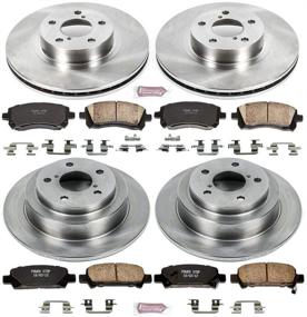 img 1 attached to 🚗 Power Stop KOE1122: Ultimate Front and Rear Replacement Brake Kit с ОЕ тормозных дисков и керамическими тормозными колодками.