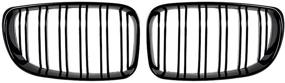 img 1 attached to 🔳 Glossy Black Double Line Front Kidney Grille: Perfect Fit for E81, E87, E82, E88 120i, 128i, 130i, 135i Selected Models