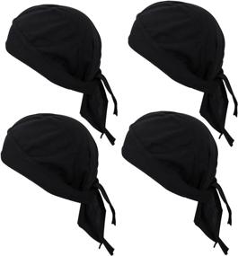 img 4 attached to 🏴 Stylish Gbateri Head Wraps & Beanie Caps: Perfect for Cycling, Motorcycling, and Pirate Looks!