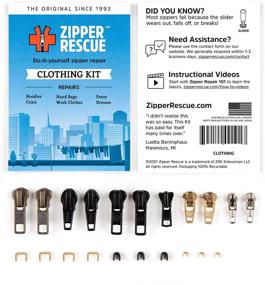img 3 attached to 🧲 Наборы для восстановления молнии Zipper Rescue - надежный и подлинный набор для восстановления молнии, с гордостью произведенный в США с 1993 года (Одежда)