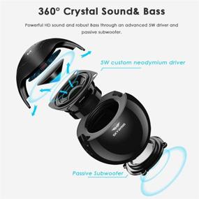 img 3 attached to SKYWING SoundAce Portable 5W Bass Bluetooth Speaker - Includes Portable Case, Extended 15H Music Playtime, Crystal Clear Sound, LED Light Show - Ideal Mini Wireless Speaker for Phone, Tablet, Boys Gift, Hiking, BBQ - Black