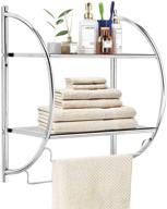 🛁 tangkula double layer bathroom shelf with towel bars, 18"w x 10"d x 22"h, chrome storage shelf, home toilet rustproof chrome shelf, towel storage shelf logo