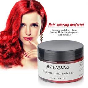 img 4 attached to 🔴 Mofajang Hair Wax Color Styling Cream Mud: Discover Natural Red Hairstyle Transformation with Washable Temporary Pomade
