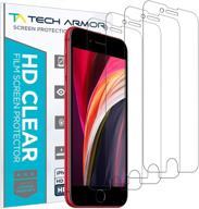 📱 tech armor hd clear film screen protector (not glass) for apple iphone se 2020, iphone 7, iphone 8 (4.7-inch) [ 4-pack ]: crystal clear protection for your iphone logo