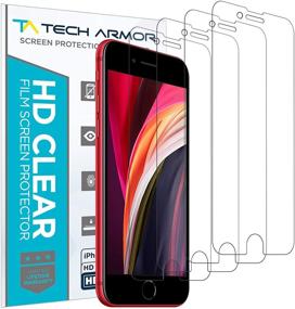 img 4 attached to 📱 Tech Armor HD Clear Film Screen Protector (Not Glass) for Apple iPhone SE 2020, iPhone 7, iPhone 8 (4.7-inch) [ 4-Pack ]: Crystal Clear Protection for Your iPhone