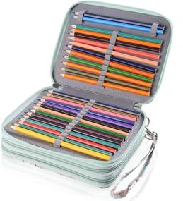 img 1 attached to 🌹 Shulaner 72 Slots Colored Pencil Case - Organize Your Prismacolor, Crayola, Marco Pencils with Zipper Closure, Oxford Pen Organizer (Rose A)