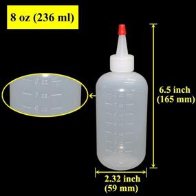 img 2 attached to 🖌️ Belinlen 20 Pack 8-Ounce Plastic Squeeze Bottles with Red Tip Caps and Measurement - Ideal for Crafts, Art, Glue, Multi Purpose Set of 20 with Extra Red Cap, 36 Chalk Labels, and 1 Pen