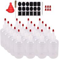 🖌️ belinlen 20 pack 8-ounce plastic squeeze bottles with red tip caps and measurement - ideal for crafts, art, glue, multi purpose set of 20 with extra red cap, 36 chalk labels, and 1 pen logo