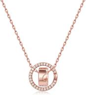 💖 stunning mother's day love necklace: double circle 925 sterling silver pendant with sparkling cubic zirconia – rose gold plated gift for mum (fq0068) logo