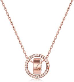 img 4 attached to 💖 Stunning Mother's Day Love Necklace: Double Circle 925 Sterling Silver Pendant with Sparkling Cubic Zirconia – Rose Gold Plated Gift for Mum (FQ0068)