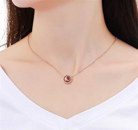 img 2 attached to 💖 Stunning Mother's Day Love Necklace: Double Circle 925 Sterling Silver Pendant with Sparkling Cubic Zirconia – Rose Gold Plated Gift for Mum (FQ0068)