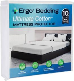 img 4 attached to The Ultimate Ergo Bedding Cotton Mattress Protector: Waterproof, Ultra Soft, Breathable - Queen Size