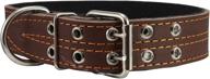 genuine leather collar padded mastiff logo