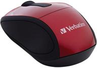 red verbatim 2.4g wireless mini travel optical mouse with nano receiver for mac and pc logo