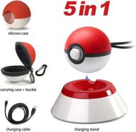 🔋 pokemon 5-in-1 pokeball plus charger stand charging station and holder with fast charging cable, carrying case, silicone cover - accessories kit for nintendo pokemon let's go pikachu eevee game controller logo