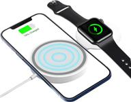 удобное 2-в-1 беспроводное зарядное устройство для apple watch и iphone - совместимо с iphone 13/12 series и apple watch se/6/5/4/3/2/1 логотип