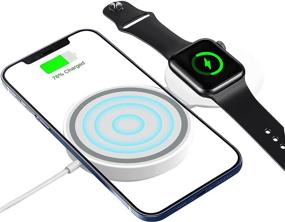 img 4 attached to Удобное 2-в-1 беспроводное зарядное устройство для Apple Watch и iPhone - Совместимо с iPhone 13/12 Series и Apple Watch SE/6/5/4/3/2/1