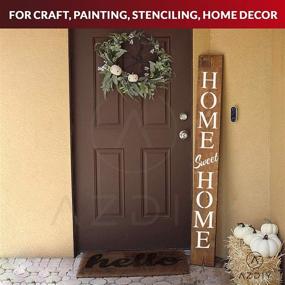 img 3 attached to 🏡 AZDIY Home Sweet Home Sign Stencil Set: Large Vertical Stencils for Porch Sign, Perfect for Holiday Decorating and Chalk Couture - Reusable and Ideal for DIY Wood Painting, Farmhouse Décor & More