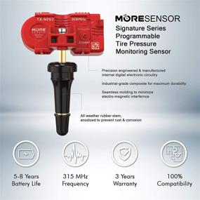 img 2 attached to 🔍 Улучшен для SEO: Беспроводной датчик давления в шинах MORESENSOR Signature Series 315МГц 4 штуки | Предварительно запрограммирован для выбора 90+ моделей корейских брендов | Замена для 529332M000 | Крепление типа "snap-in" | NX-S073-SN-4