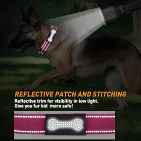 img 1 attached to Enhanced Visibility Reflective Dog Collar with Tactical Design - Ideal for Small Medium 🐶 Large Dogs, German Shepherds - Heavy Duty Collars with Handle, Metal Buckle, and Two Patches