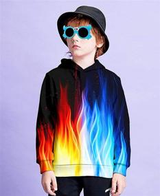 img 2 attached to 👕 3D Printed Hooded Sweatshirts for Kids - Unisex Boys and Girls Hoodies with Pockets (6-15 Years) - Hgvoetty