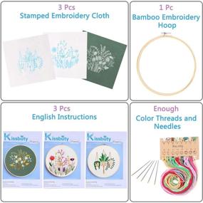 img 3 attached to 🧵 Complete 3-Pack Embroidery Starter Kit: Stamped Patterns, Fabric, Hoop, Color Threads - Explore Floral Designs!