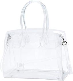 img 1 attached to 👜 Torostra Fashion Clear PVC Purse Bags: Stylish Transparent Handbags perfect for Working, Waterproof See Through Plastic Bag for Women
