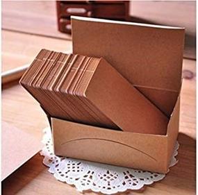 img 3 attached to 📦 AKOAK 100-Pack Kraft Paper Card Set: Double-sided, Blank DIY Word & Message Cards for Gifts