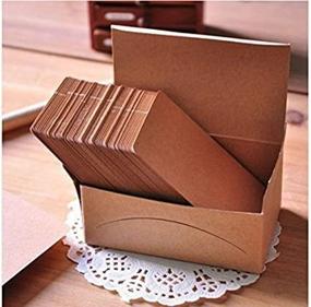 img 2 attached to 📦 AKOAK 100-Pack Kraft Paper Card Set: Double-sided, Blank DIY Word & Message Cards for Gifts