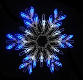 img 1 attached to ❄️ 15-Inch Sienna Pure White & Blue LED Lighted Snowflake Christmas Window Decoration