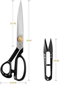 img 1 attached to 🔪 10 Inch Sewing Scissors - Fabric Dressmaking Shears for Tailors and Dressmakers | Heavy Duty High Carbon Steel | Right-Handed | Ideal for Cutting Fabric, Leather, Paper, and Raw Materials