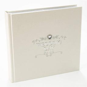 img 3 attached to 📷 Ivory Wedding Day Photo Album with Silver Plated Text, Diamante Heart Jewel, and Beautiful Floral Decoration - Ideal Wedding Gift by Happy Homewares