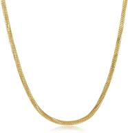 the bling factory 1.5mm diamond-cut round snake chain necklace: exquisite 14k yellow gold plated jewelry logo