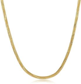 img 4 attached to The Bling Factory 1.5mm Diamond-Cut Round Snake Chain Necklace: Exquisite 14k Yellow Gold Plated Jewelry