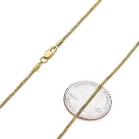 img 3 attached to The Bling Factory 1.5mm Diamond-Cut Round Snake Chain Necklace: Exquisite 14k Yellow Gold Plated Jewelry