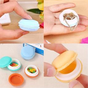 img 1 attached to 🎀 HAN SHENG Set of 30 Cute Macaron Mini Storage Case Jewelry Box Container Earring Travel Organizer (Multicolor)