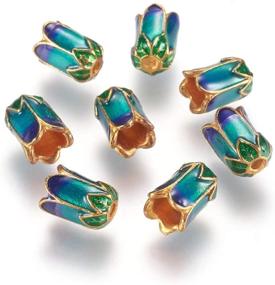 img 3 attached to 🌸 Gold Plated 5-Petal Flower Enamel Bead Caps – Pack of 10 for Jewelry Making