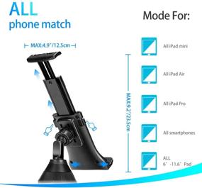 img 1 attached to 🚗 Universal 2-in-1 Car Cup Holder Phone/Tablet Mount for iPhone, iPad, Samsung Galaxy, Sony - Adjustable Cupholder Mount for Smarts, iPhone 11 XR PRO X 8 Plus