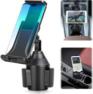 🚗 universal 2-in-1 car cup holder phone/tablet mount for iphone, ipad, samsung galaxy, sony - adjustable cupholder mount for smarts, iphone 11 xr pro x 8 plus logo