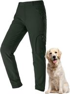 👖 waterproof fleece lined outdoor cargo pants for snow hiking and skiing - women's softshell winter warm pants with zipper pockets logo