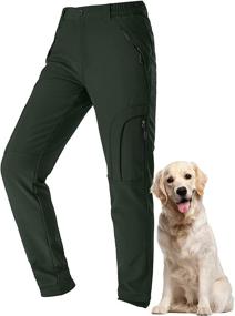 img 4 attached to 👖 Waterproof Fleece Lined Outdoor Cargo Pants for Snow Hiking and Skiing - Women's Softshell Winter Warm Pants with Zipper Pockets