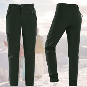 img 3 attached to 👖 Waterproof Fleece Lined Outdoor Cargo Pants for Snow Hiking and Skiing - Women's Softshell Winter Warm Pants with Zipper Pockets