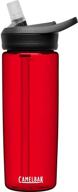 stay hydrated on-the-go with the camelbak eddy+ bpa free water bottle, 20 oz, cardinal, .6l logo