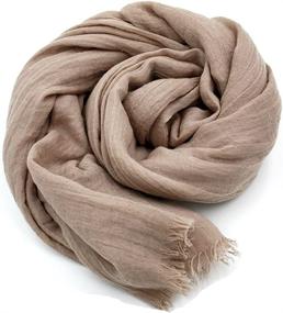 img 4 attached to 🧣 Stylish Wrap Shawls by YOBOKO: Pure Color Womens Fashion Long Scarf for Beach, Outdoor Camping, Traveling (200 x 130cm)