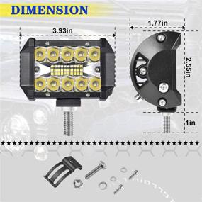 img 2 attached to 🔦Светильники высокой производительности на светодиодах: 4-дюймовые противотуманные фары для внедорожных приключений - водонепроницаемые 60 Вт прожектор/разброс/строб, идеально подходят для ATV, грузовиков, мотоциклов, лодок, тракторов - 2 шт.