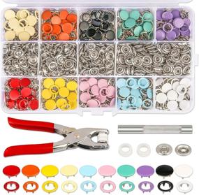 img 4 attached to K Kwokker 804Pcs Snap Fasteners Kit 9.5mm with 10 Colors, Grommets Leather Rivets Buttons Metal Press Studs Prong Rings - ideal for Children's Bodysuit, Romper, Clothing, Bib, Crafting, Sewing. Environmentally Friendly.