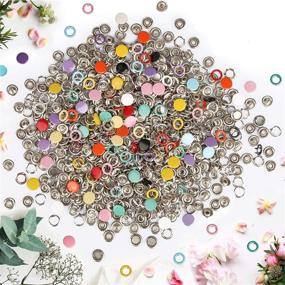 img 1 attached to K Kwokker 804Pcs Snap Fasteners Kit 9.5mm with 10 Colors, Grommets Leather Rivets Buttons Metal Press Studs Prong Rings - ideal for Children's Bodysuit, Romper, Clothing, Bib, Crafting, Sewing. Environmentally Friendly.