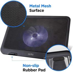 img 1 attached to 💻 Actto Laptop Cooling Pad - Quiet Blue LED Fan, 10-15 Inch Laptop Cooler Stand, Ultra Slim USB Portable Cooling Pad for Gaming Laptops