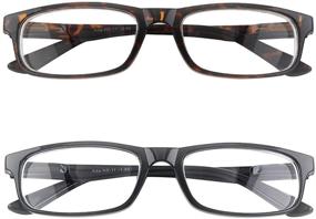 img 4 attached to 👓 HYKaada Nearsighted Distance Glasses for Women and Men, 2 Pairs with Spring Hinges for Myopia Shortsightedness